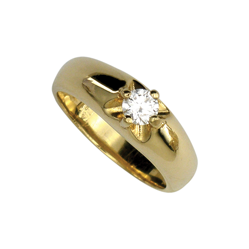 Годежен пръстен от злато с диамант 81006