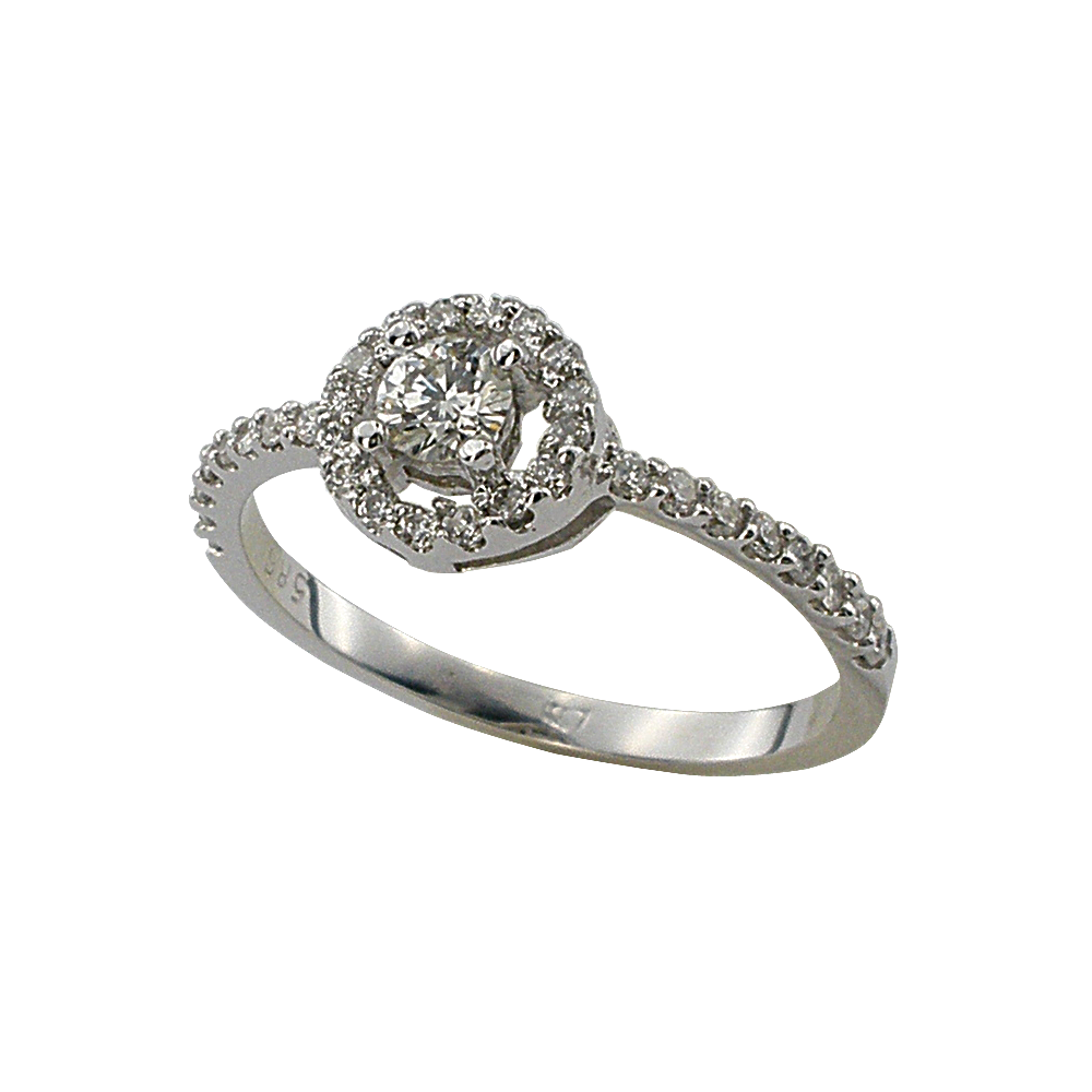 Годежен пръстен от бяло злато с диаманти 888689