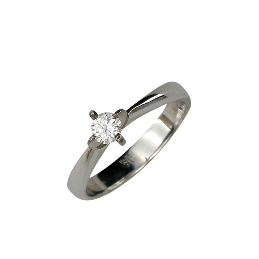 Годежен пръстен от бяло злато с диамант 100069