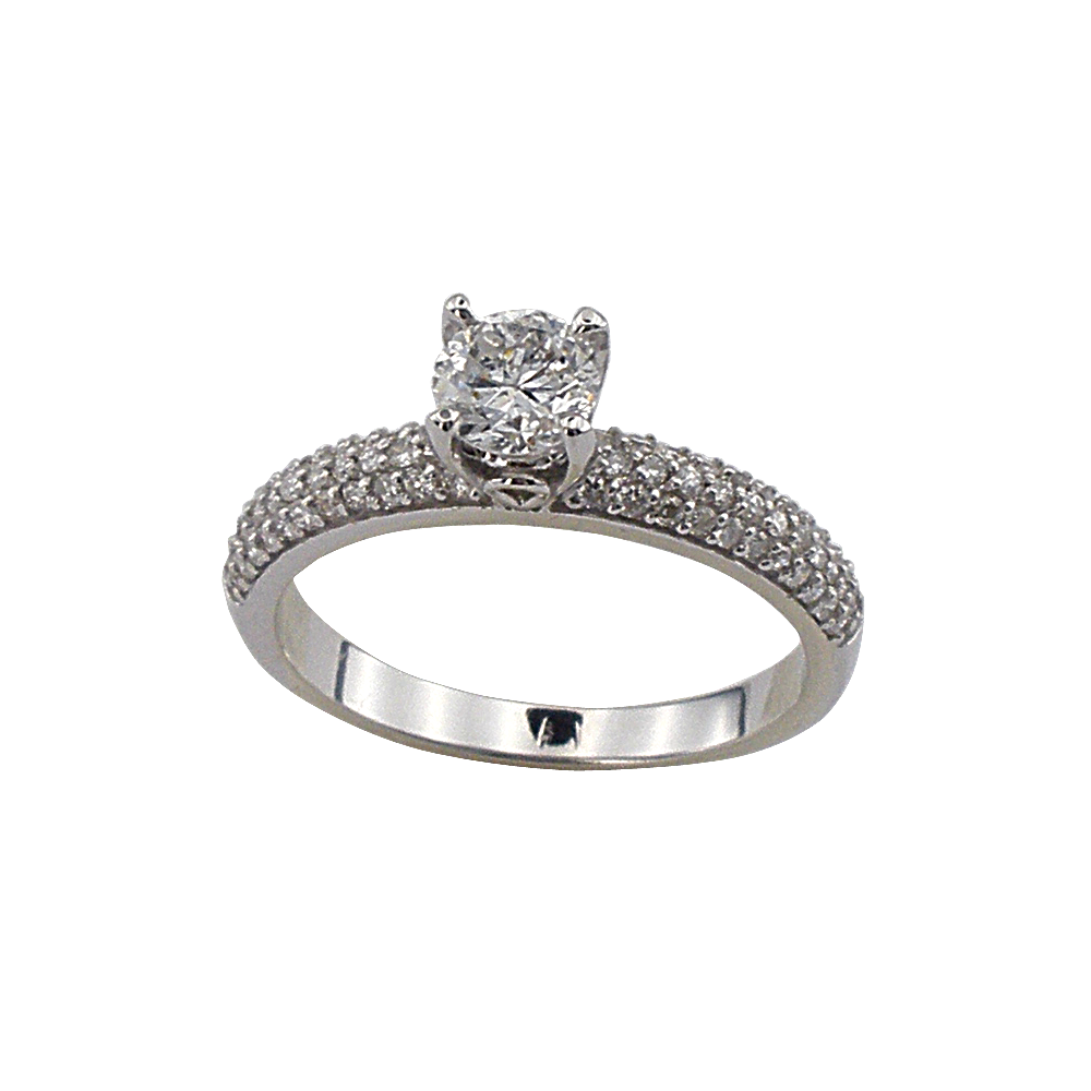 Годежен пръстен от бяло злато с диаманти 888692
