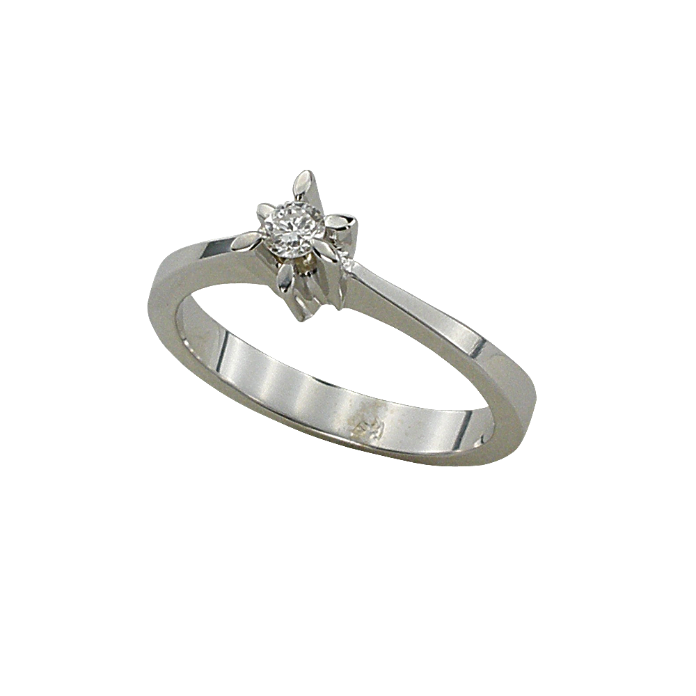 Годежен пръстен от бяло злато с диамант 889025
