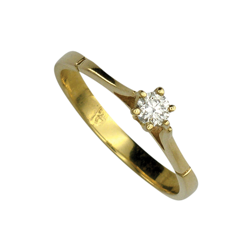 Годежен пръстен от злато с диамант 130