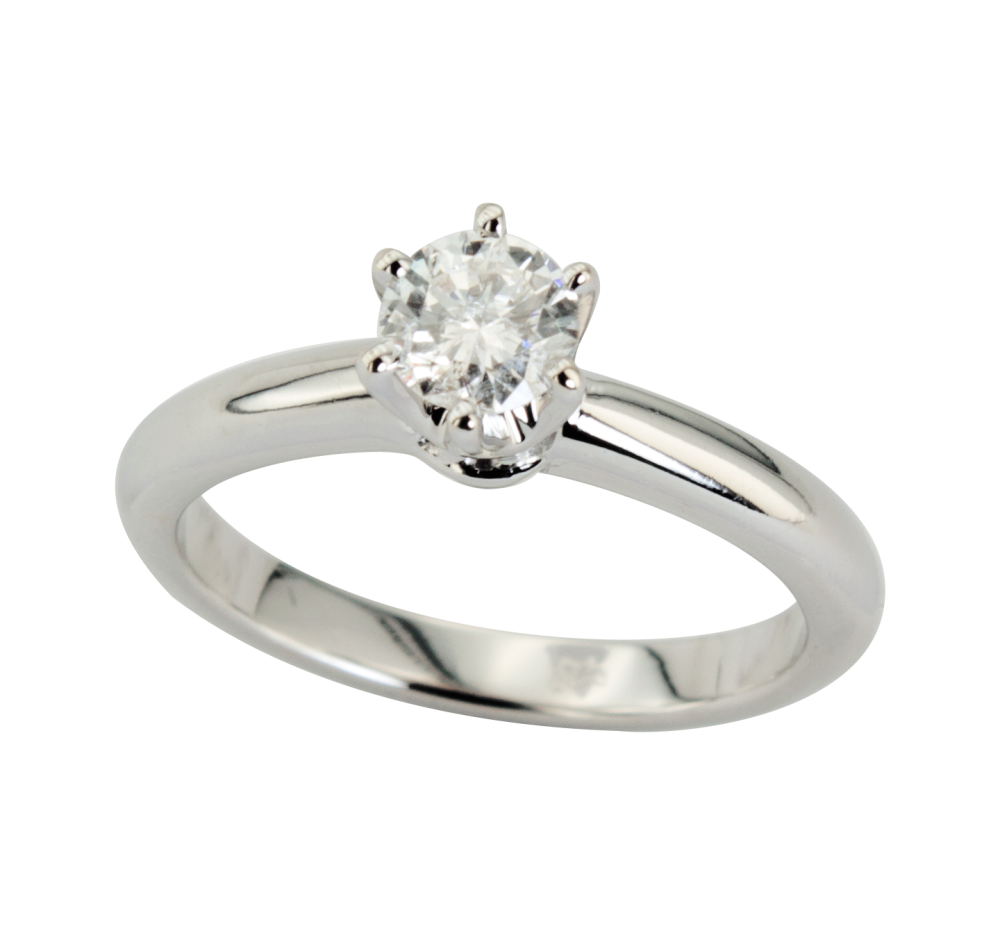 Годежен пръстен от бяло злато с диамант 595867