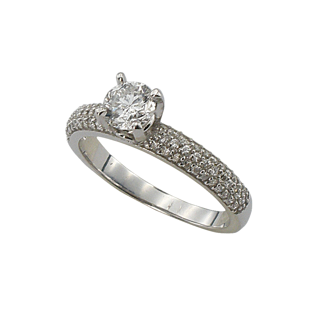Годежен пръстен от бяло злато с диаманти 888692