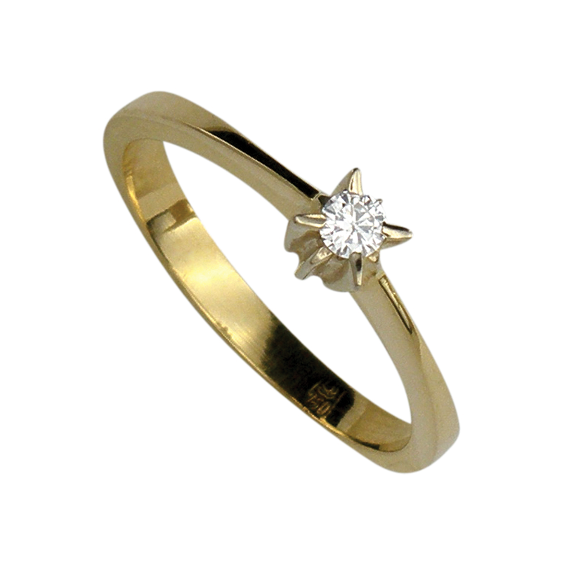 Годежен пръстен от злато с диаманти 80271