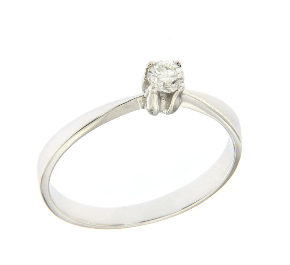 Годежен пръстен от бяло злато с диаманти 80279