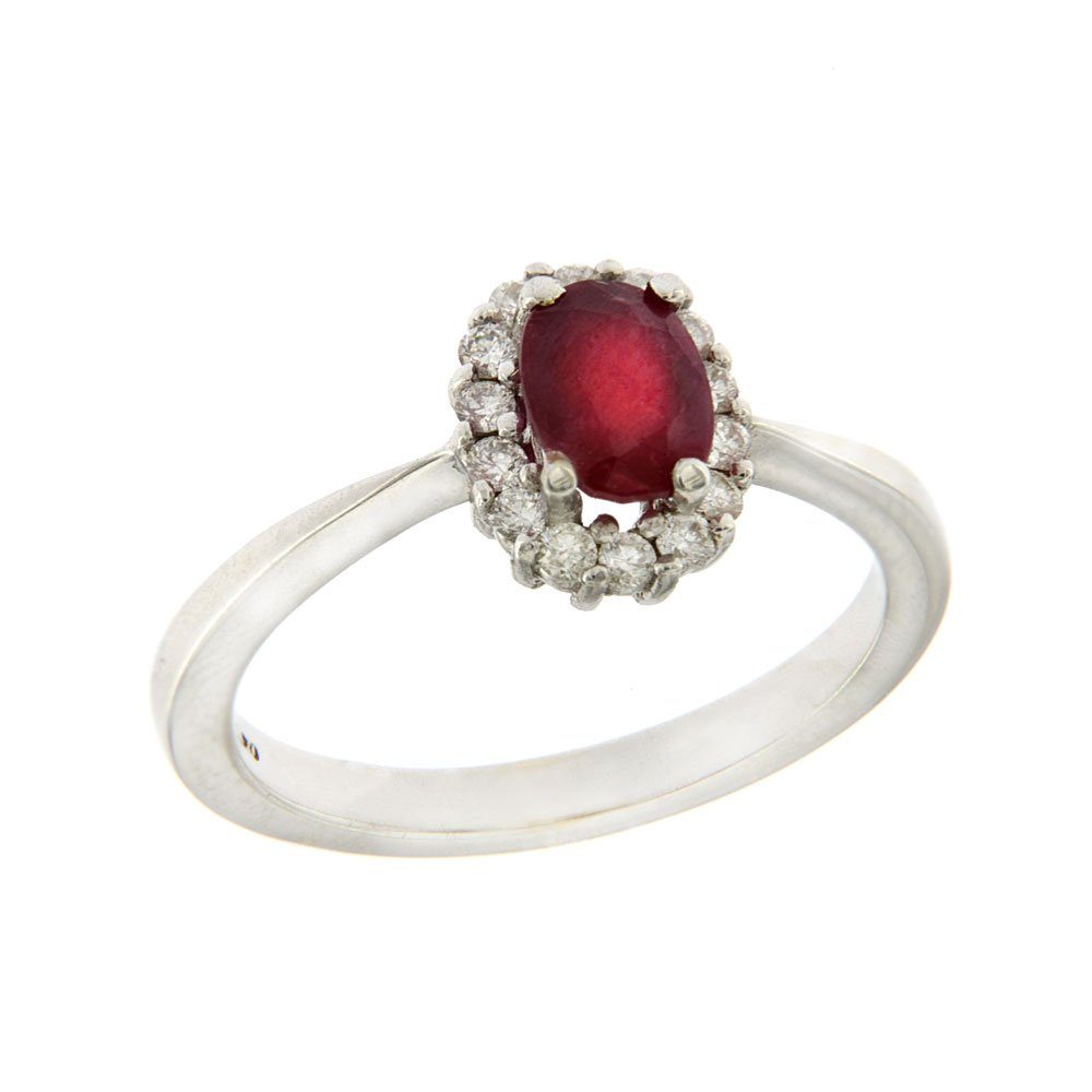 Елегантен пръстен със рубин и диаманти 80487