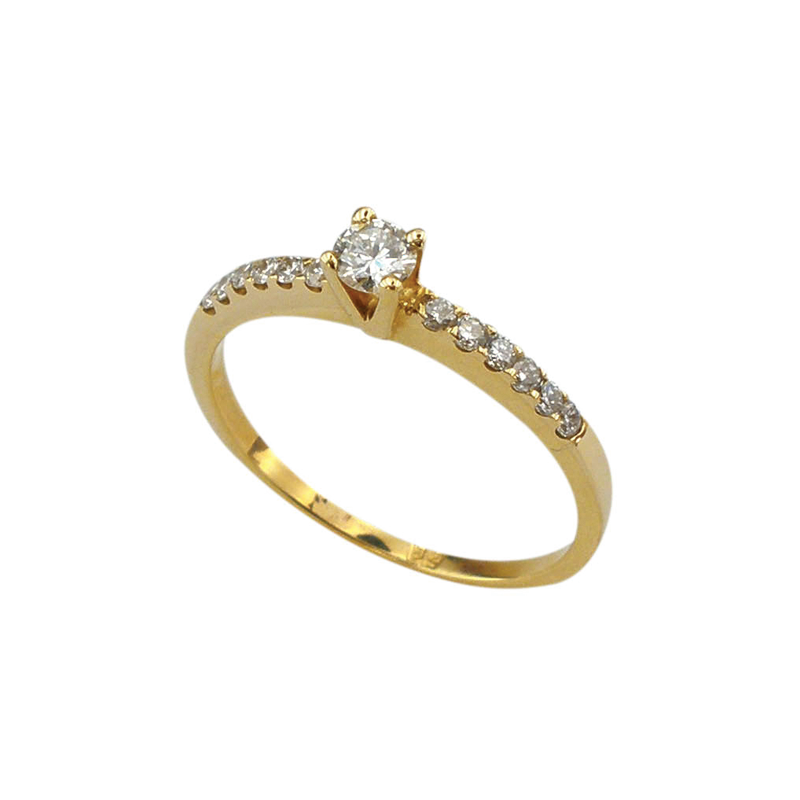 Годежен пръстен от злато с диаманти 888296