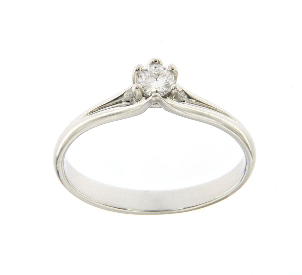Годежен пръстен от бяло злато с диамант 890185
