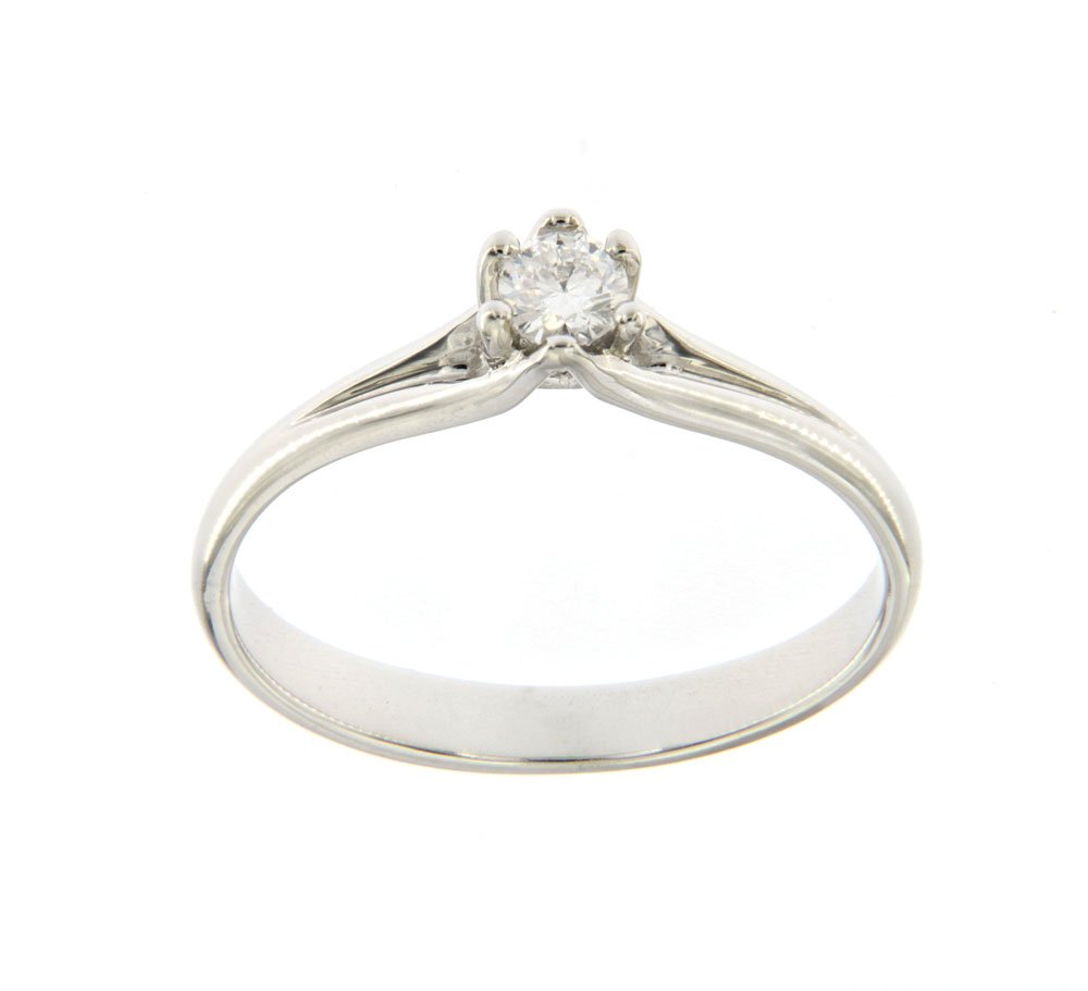 Годежен пръстен от бяло злато с диамант 890185