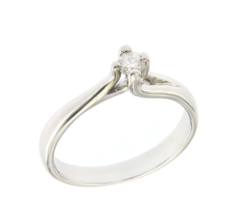 Годежен пръстен от бяло злато с диамант 888320