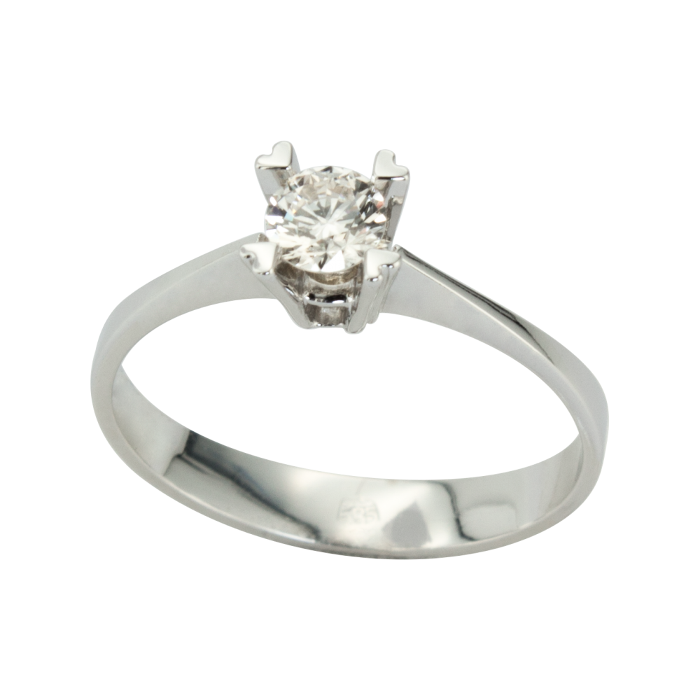 Годежен пръстен от бяло злато с диамант 889775