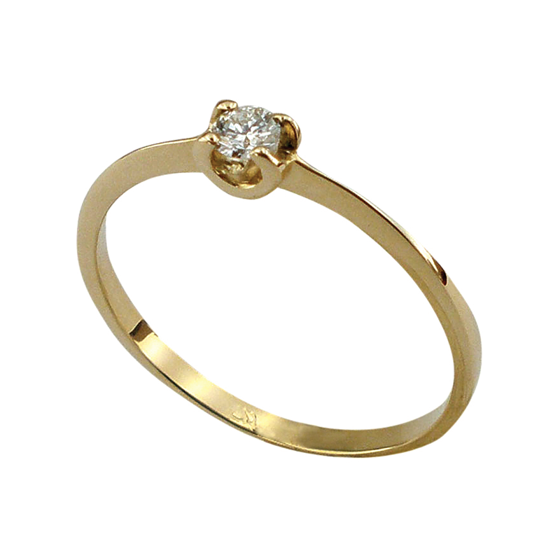 Годежен пръстен от злато с диамант 888388