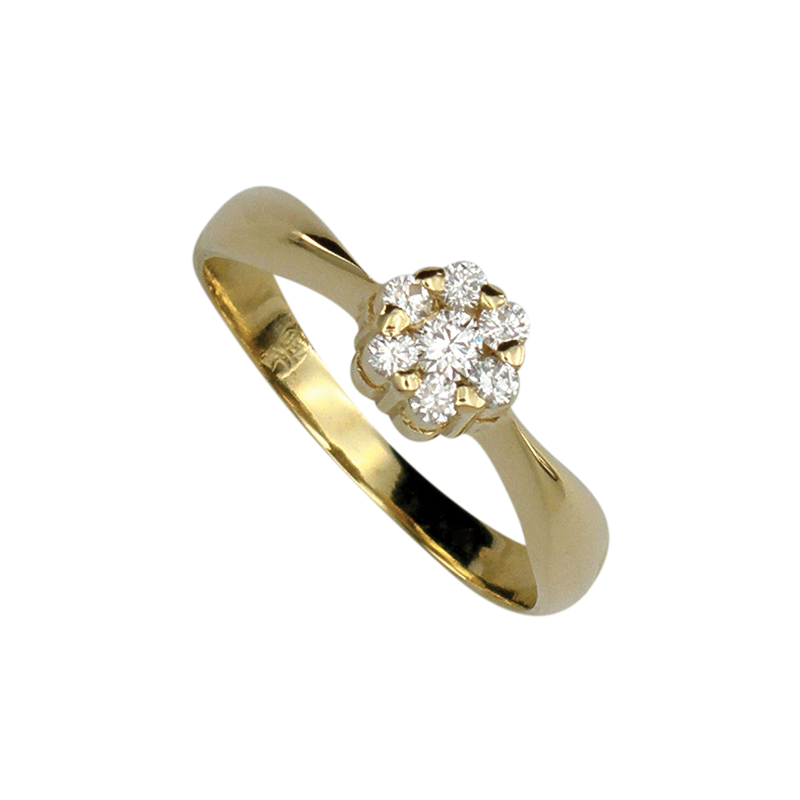Златен пръстен с диаманти 81578